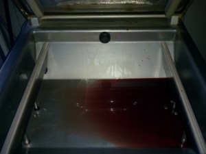 cryovac machine full of blood