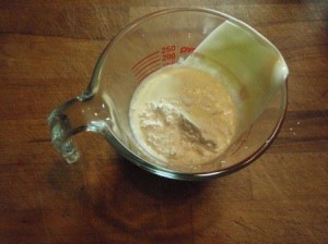 Peanut butter pudding blending cornflour