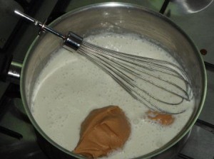 Peanut butter pudding heating & blending