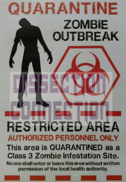 Zombie Outbreak Quarantine Poster A4